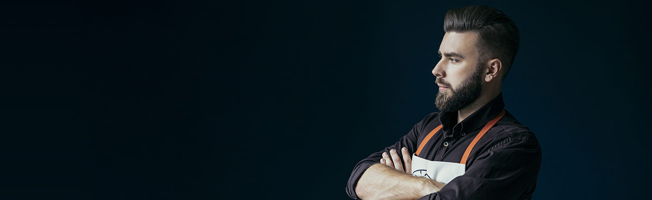 Bearded Man Wearing Apron